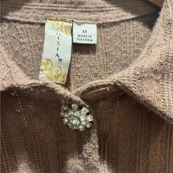 Misa Decorated Button Collared Sweater EUC - Picture 3 of 3